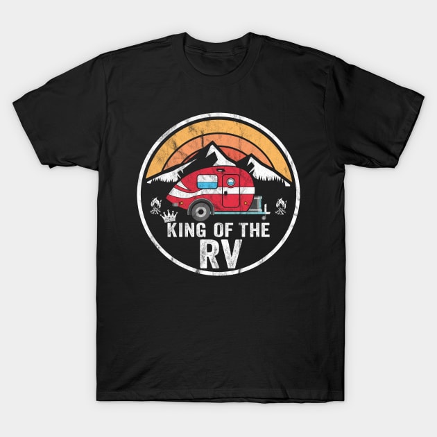 King of the RV Motorhome Travel Fun Vacation retro Camping T-Shirt by UNXart